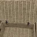 Wicker Storage Basket with Lid - Woven Basket for Storage,Rectangular Decorative Boxes Bins with Lids for Shelves,living room, Nursery, 2 baskets+1 lid(Natural)