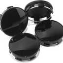 4Pcs 2.92in 74mm Wheel Center Caps Hubcaps ABS Plastic Center Cover Replacement (Outer 74mm, Inner 68.5mm) Glossy Black