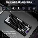 YUNZII AL80 Wireless Mechanical Keyboard,Full Aluminum CNC, Smart LCD Display,Hot Swappable Gasket Mount 75% Layout with Knob,BT/2.4G/USB-C,QMK/VIA Support for Win/Mac (Black, Cocoa Cream V2 Switch)