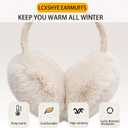 LCXSHYE Winter Ear Warmers for Women Foldable Soft Fluffy Ear muffs Girls Cute Ear Covers for Cold Weather (Beige)