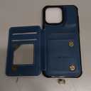 Vinich for iPhone 15 Pro Max Wallet Case with Card Holder, RFID Blocking Credit Slots Kickstand Shockproof Phone Cover for Women Men, Blue