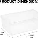 novelinks 12 Pack 6QT Plastic Storage Bins with Lids, Stackable Clear Containers with Latches, Durable Nestable Boxes for Office, Home, Garage, Shoes Organization