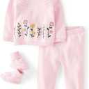 Gymboree baby-girls Sweater Long Sleeve Top Pants and Socks 3-piece Set, Size: 0-3 Months