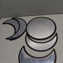 TOPINCN 5Pcs Moon Phase Mirror Set, Acrylic Wall Decorative Mirror Wooden Frame Moon Phase Mirror Home Decor Wall Hanging Mirror for Home Living Room Bedroom Decor (Black)