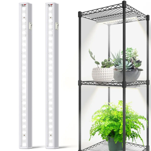 SpeePlant LED Grow Light Strips, T5 Grow Lights, 2-Pack (White, 1FT-White Cover)
