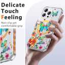 PIXIU Case for iPhone 16 Pro Compatible with Magsafe, Laser Glossy Pattern,Cute Curly Wave Clear TPU Bumper Military Grade Drop Protection Phone Cover for Women/Girls -Butterfly/Floral