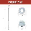 1/2" x 8" Lag Bolts (12 Pcs) 1/2 inch Lag Screws for Wood, Heavy Duty Hex Head with Washers, Zinc Plated