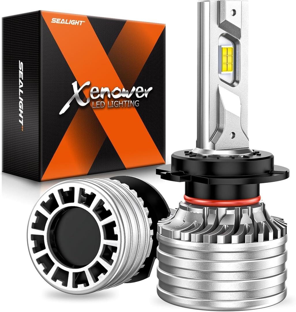 SEALIGHT X4I H7 Bulbs, 70,000LM Super Bright H 7 Headlight Fog Bulbs with Adjustable Lock Ring, Cooling Fan, Plug and Play, Pack of 2