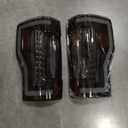 LED Tail Lights Compatible with 2017-2022 Ford F250 / F350 / F450 Super Duty Sequential Turning Light & LED DRL Tail Lamps Replacement Assembly 1 Pair (Black Housing,Smoke Lens)