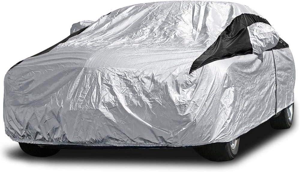Titan Premium Multi-Layer PEVA Car Cover for Sedans 186-202". Waterproof, UV Protection, Anti-Scratch Protective Lining, Driver-Side Zippered Opening. Fits Camry, Accord and More.