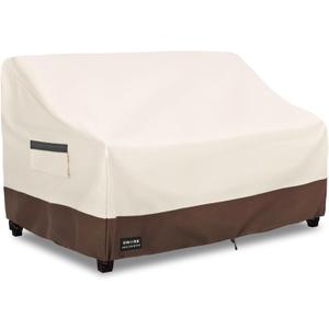 Patio 3-Seater Sofa Cover, 3 Seater Outdoor Couch Cover Waterproof Couch Covers Fits up to 79W x 37D x 35H Inches, Waterproof Heavy Duty Patio Furniture Covers, Beige and Brown, XL