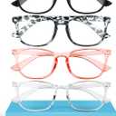 MIGSIR Blue Light Blocking Glasses for Computer Gaming, Fashion Fake Helps Reduce Screen Fatigue Eyeglasses for Women Men (A3 4 Pack Mix)