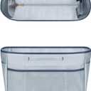 GIVLEFLY Small Purse & Handbag Organizer Insert with Zipper, Multiple Pockets and Handle, Lightweight Bag Divider Light Blue