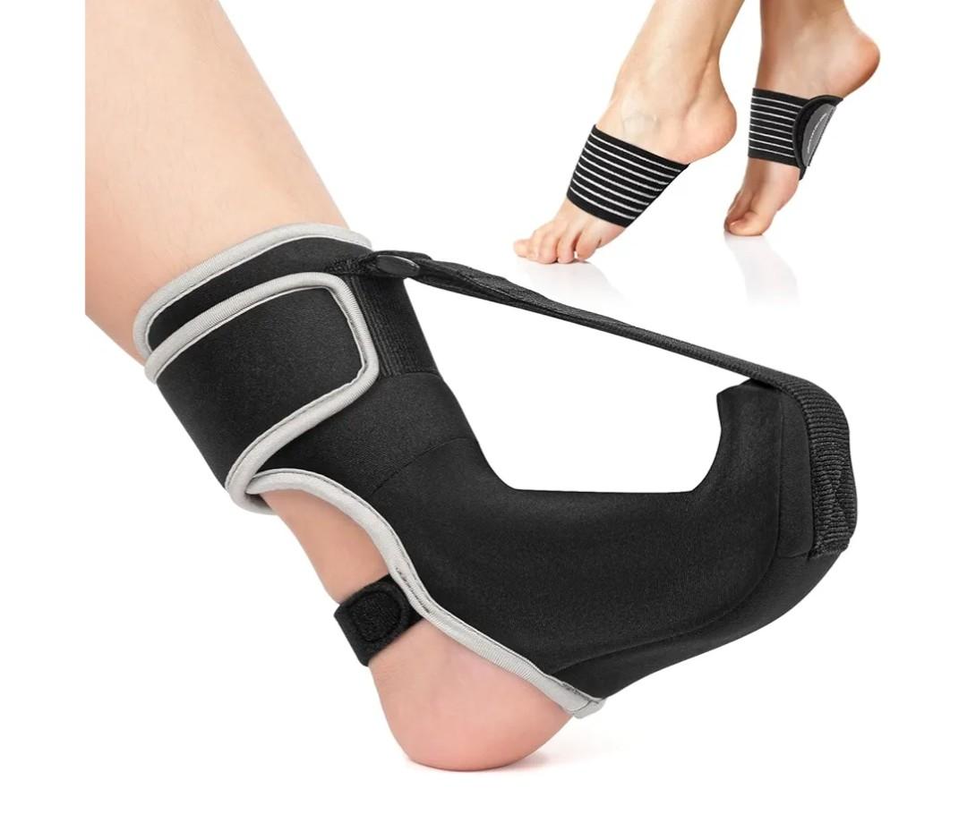 Plantar Fasciitis Night Splint Sock Upgraded Plantar Fasciitis Brace for Women Men with Arch Support for Achilles Tendonitis Foot Drop Heel Spur Pain Relief Black (Medium)