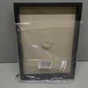 SONGMICS 11x14 Shadow Box Frame, Deep Box Frame with Top Slot and Push Pins, Picture Display Case, Linen Fabric Backing for DIY Craft, Glass Front, Gift Idea, Black URPF009B01