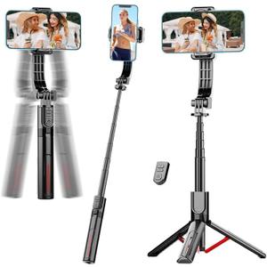 Phone Gimbal Stabilizer for Phone,Selfie Stick & Tripod with Remote Control | One-Touch Horizontal/Vertical Switch & 360 Rotation | Portable Design | Ideal for TikTok, YouTube, Vlog, Live Streaming