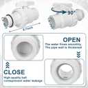 Lounsweer 1 Pack 1.5 Inches Two Way Ball Valve Sprinkler Valve PVC Pipe with Union PVC Construction for Pool Spa Irrigation and Plumbing Systems Irrigation Industry Sewage Water Pipe