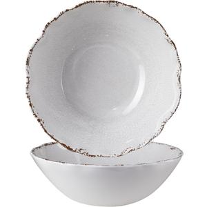 ZAROCRUS Rustic Melamine Serving Bowls, 12inch 2 Piece Larger Pasta Salad Bowls/ Mixing Bowls, White Melamine Bowls, Lightweight and Unbreakable Soup Bowls, Dishwasher Safe