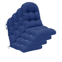 QILLOWAY Indoor/Outdoor High Back Chair Cushion for Adirondack,Spring/Summer Seasonal All Weather Replacement Rocking Chair Cushions. (4 Counts, Navy)