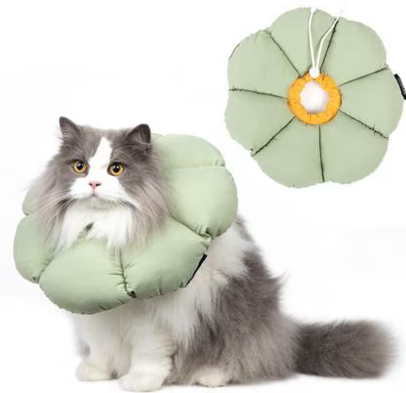 H Hidream Cat Cone Recovery Collar, Green, Medium