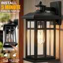 Brilvibera 2-Pack 16" Large Black Outdoor Wall Light