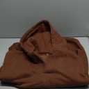 ZOCANIA Womens Hoodies Pullover Long Sleeve V Neck Sweatshirt Women Drop Shoulder Solid Color Women's Hoodie Casual Tops (Medium, Coffee)