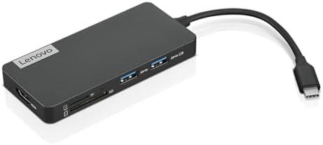 Lenovo – USB-C 7-in-1 Hub – Computer Networking Laptop Accessory – Laptop Docking Station - 4K via HDMI, 3 USB-A devices, 2 SD/TF Card Readers USB-C Power Pass Through