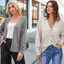 Arach&Cloz Womens Wool Blend Lightweight Spring Business Casual Cardigan Sweaters (Gray, S)