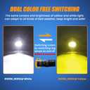 4 Inch Round LED Fog Lights for 2007-2018 Jeep Wrangler JK JKU 2018-2024 Jeep Wrangler JLU Accessories, 60W White Amber Off-Road Lamps Black Front Bumper LED Fog Lights Assembly, DOT Approved