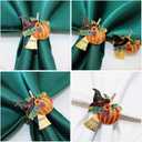 Amosfun 4pcs Halloween Napkin Rings Pumpkin Witch Napkin Holders Serviette Buckles Halloween Party Supply Table Decorations
