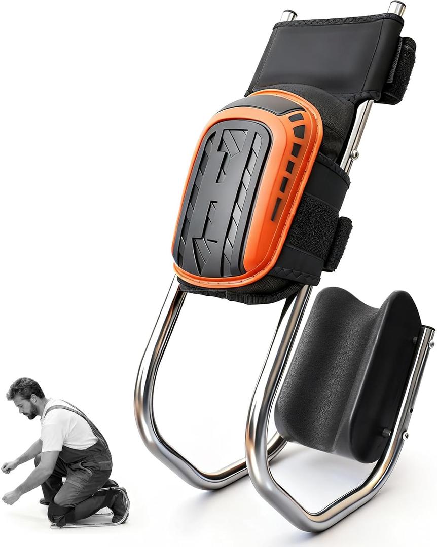 Knee Seat for Work, Kneeler Seat for Gardening Farm Work,Kneeling Pad with Detachable Seat, Ergonomic Kneeler & Kneeling Seat for Construction,Tiling Flooring, Cleaning, Knee and Ankle Support