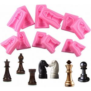 MoldFun 3D Chess Piece Silicone Mold for Chocolate, Candy, Fondant, Cake Decorating, Soap, Candle, Wax Melt, Plaster, Resin (Set of 12, King, Rook, Queen, Pawn, Knight, Bishop Included)
