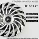 AuMoHall Spiral Silver with Black Hubcap Wheel Cover Replacement Kit 14" Hub Caps Wheel Rim Cover Car Exterior Accessories Pack of 4, 14 inches