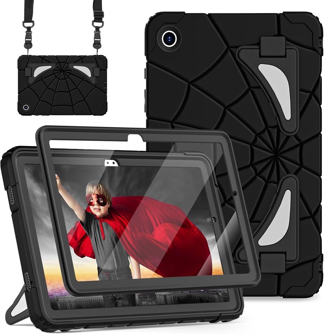 Case for Galaxy Tab A9 Plus Samsung Galaxy Tab A9 Plus 11 inch Case 2023 Samsung Tablet with Screen Protector Stand Thickned Cornor Protection Samsung Tab A9+ Cover, Black Black