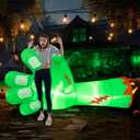 Joiedomi 9 Ft Long Giant Halloween Inflatables Zombie Arm Outdoor Decoration, Giant Arm Blow Up Yard Decoration with Built-in LEDs, Halloween Inflatables Zombie Arm Party Supplies for Yard Garden Lawn