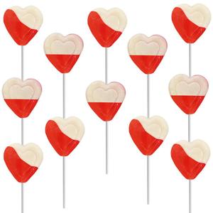 Fruidles 48-Count Strawberry & Cream Double Heart Lollipops, Double Heart Shaped Flavored, Individually Wrapped 18 Gram Lollipop (EXP 06/08/27)
