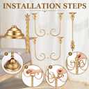 Rtteri 6 Pcs Gold Candelabra Candlestick Holder Metal Candle Stand Candelabra for Taper Candles Table Centerpieces Wedding Christmas Holiday Birthday Party (12.2 x 12.2 x 26.4 Inch,5 Arm)