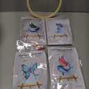 Huacan 4 Set Christmas Embroidery Kit Beginner Hand Embroidery Set for Home Decor, Includes Fabric Hoop (Butterfly)