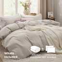 Bedsure Duvet Cover King Size - 3 Pieces Prewashed Cotton-Like Extra Soft Bedding Set, Includes 1 Duvet Cover 104x90 Inches with Zipper Closure & 2 Pillow Shams, Linen, Comforter Not Included