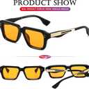 AIEYEZO Rectangle Sunglasses for Men Women Fashion Square Frame Sun Glasses 90’s Retro Designer Shades