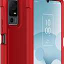 Ailiber for Jitterbug Smart 4 Phone Case, TCL 505 Case with Screen Protector, Dual Layer Protection, Shockproof Corner TPU Bumper, Slim Silicone Rugged Cover - Red