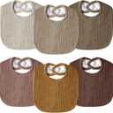 Muslin Baby Bibs for Unisex Boys Girls, Cotton Drool Bibs, Adjustable Newborn Bibs for Drooling and Teething