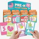 Alphabet Flash Cards for Toddlers 1-3 - Kindergarten Toddler Flash Cards Ages 2-3, Preschool Letter Flashcards for Toddlers 1-3, 58 Learning Numbers Shapes Colors ABC Flashcards for Kids Ages 3-5