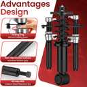 Coil Spring Compressor Tool Automotive 2 pcs Heavy Duty Macpherson Strut Spring Compressor Set with Safety Bracket Compressor Set with Safety Bracket for Car Truck ATV UTV, 2200 LB Capacity