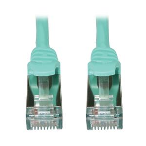 Tripp Lite Cat6a 10G Ethernet Cable, Snagless Molded Slim STP Network Patch Cable (RJ45 M/M), Aqua, 7 Feet / 2.1 Meters, Manufacturer's Warranty (N262-S07-AQ)