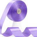 2 x 60 Yards Lavender Satin Ribbon 1-1/2 Inch, Solid Lavender Purple Ribbon for Gift Wrapping, Crafts, Flower Bouquet, Wedding, Festival, Christmas, Halloween