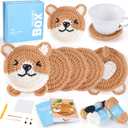 CrochetBox Crochet Kit for Beginners Adults - Corgi Coasters Starters Crochet Kit, Beginners Crocheting Kitting for Adults Teen, Craft Gifts with Crochets Yarns, Hook, Step-by-Step Video, Instruction