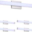 ASD 24" LED Linear Vanity Light Fixture, Modern Bathroom Sconce — 3 Color 3000K-5000K, Dimmable, 25W 1750LM, Energy Star & ETL Listed — Over Mirror Makeup Bar for Bedroom, Cabinets — Nickel, 4 Pack