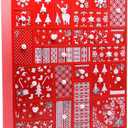 Juegoal Red Advent Calendar with 24 Drawers Countdown to Christmas, Refillable Wooden Advent, Christmas Gift for Children, 15 Inches Tall
