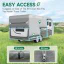 RV Cover Fits 35-38ft Travel Trailer: Lightweight, Waterproof Camper Cover for Toy Hauler, Winter Campsite, with Gutter Covers, Tongne Jack Covers, Windproof Straps